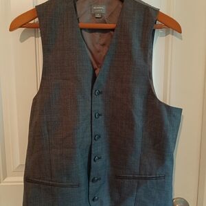 Merona Premium Plaid Wool Vest Brown Men's Medium